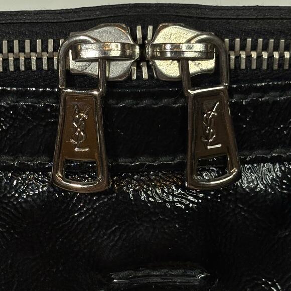 Yves Saint Laurent Vintage Black Patent Leather Muse Top Handle Bag - Picture 9 of 12